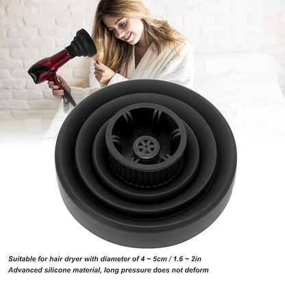 Hair Dryer Diffuser, Styling Tools Appliances Universal Hair Dryer Diffuser Portable Travel Folding Hair Blow Dryer Diffuser (Black)