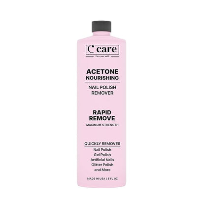 Nourishing Acetone Nail Polish Remover | Professional Quality | Rapidly Removes Natural, Natural, Gel, Acrylic, and Glitter Nails | 8 Fl oz