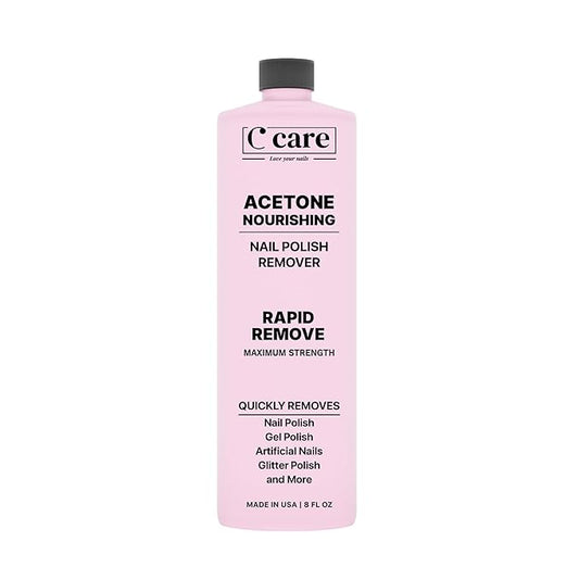 Nourishing Acetone Nail Polish Remover | Professional Quality | Rapidly Removes Natural, Natural, Gel, Acrylic, and Glitter Nails | 8 Fl oz