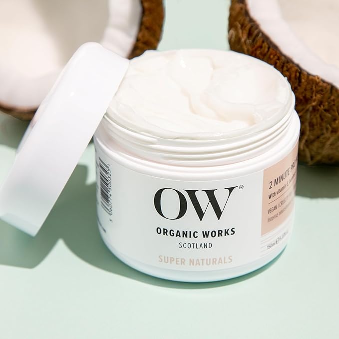 Organic Works Super Naturals 2 Minute Pro Nourish Hair Mask - Hydrating Hair Mask for Damaged Hair - Restores Split Ends and Reduces Frizz - 5.07 oz