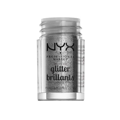 NYX PROFESSIONAL MAKEUP Face & Body Glitter, Silver