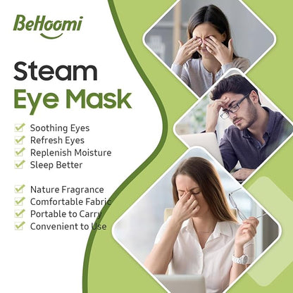 20 Packs Steam Eye Mask, Heated Eye Mask Warm Compress for Eyes, Disposable Self Heating Steam Mask for Home, Sleep, Spa, Travel Essentials & Relaxation Gifts for Women (Green Tea)