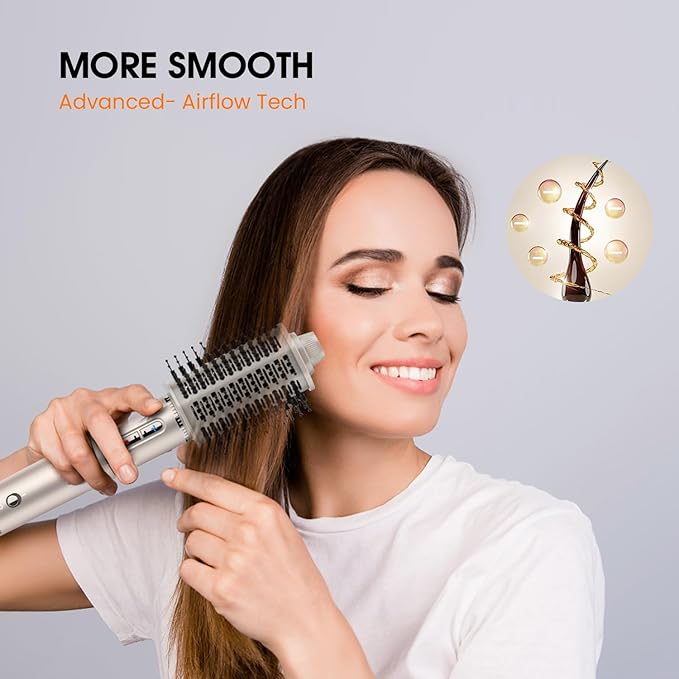 1400W Hair Dryer Brush - Round Hot-air Styler with High Speed for Blow Out and Hair Styling