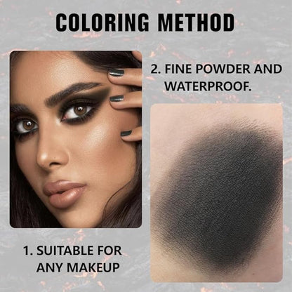 evpct Matte Black Single Eye Shadow Palette Makeup for Older Women, Black Cream Eye Shadow Palette Single for Older Women Matte, High Pigment Waterproof Monochrome Mini Eyeshadow, Sombra de ojos