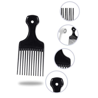 10pcs Salon-Style Hair Pick and Parting Comb，Smooth Wide Hair Pick Comb Afro Hair Comb ，Black Detangling Combs for Afro, Curly Hair Braiding and Styling，Barber Supplies, Hair Care Appliance（BLACK）