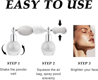 Hair and Body Glitter Spray, Holographic Glitter Highlighter Powder, Face Body Clothes Shiny Glitter, Loose Shimmer Hairspray Festival Rave Prom Accessories (Silver)