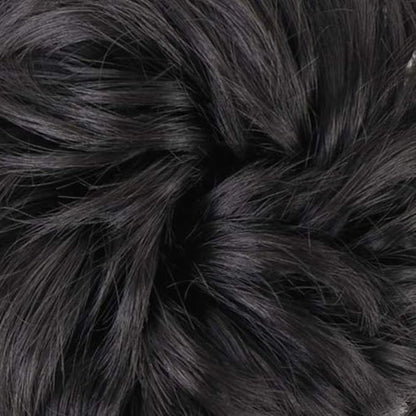 MORICA 2PCS Messy Bun Hair Piece, Fake Messy Bun Scrunchies for Thin Hair Extension, Curly Wavy Synthetic Chignon Ponytail for Women (Natural Black#)
