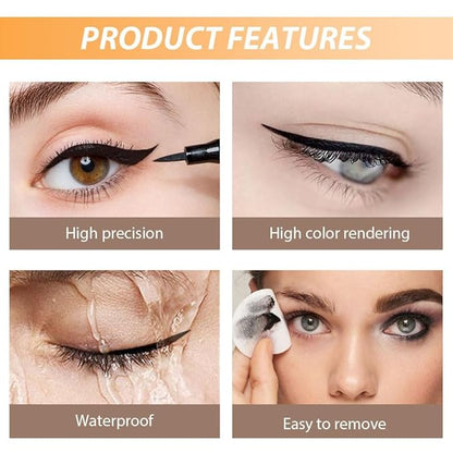 12-Pieces Matte Liquid Eyeliner Pens Set, Eye Ink Liner Makeup, Quick Drying, Smudge-Resistant, Vegan Formula (Pack of 12) (Black)