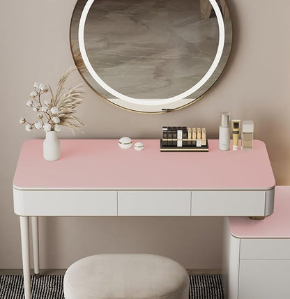 39.37"" * 15.7"" Large Makeup Mat for Vanity Top Protector,Cover Work Table Waterproof, Non-Slip Pad for Makeup Vanity. (Pink)