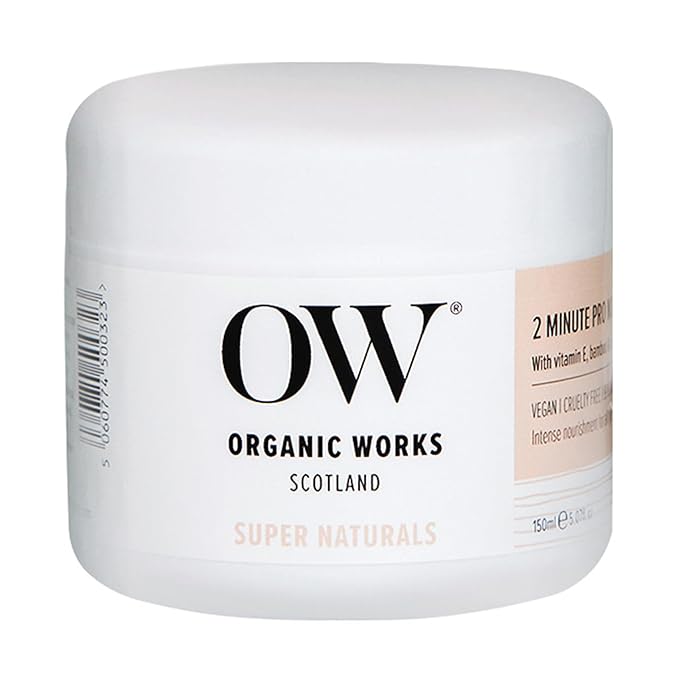 Organic Works Super Naturals 2 Minute Pro Nourish Hair Mask - Hydrating Hair Mask for Damaged Hair - Restores Split Ends and Reduces Frizz - 5.07 oz
