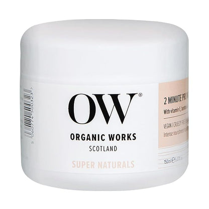 Organic Works Super Naturals 2 Minute Pro Nourish Hair Mask - Hydrating Hair Mask for Damaged Hair - Restores Split Ends and Reduces Frizz - 5.07 oz