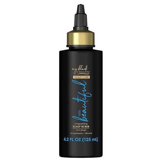 My Black is Beautiful Invigorating Scalp Scrub Treatment for Dry Scalp and Damaged Hair, Blue Ginger and Mint, 4.2 fl oz