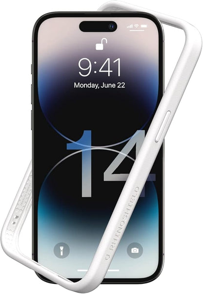 RhinoShield Bumper Case Compatible with [iPhone 14 Pro] | CrashGuard NX - Shock Absorbent Slim Design Protective Cover 3.5M / 11ft Drop Protection - White