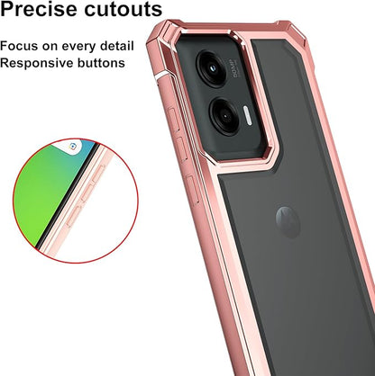 Ailiber for Motorola G Stylus 5G 2024 Case with Screen Protector, Dual Layer Shockproof Bumper, Clear Transparent [Anti Yellowing], Scratch-Resistant Cover for Moto G Stylus 2024-Rose Gold
