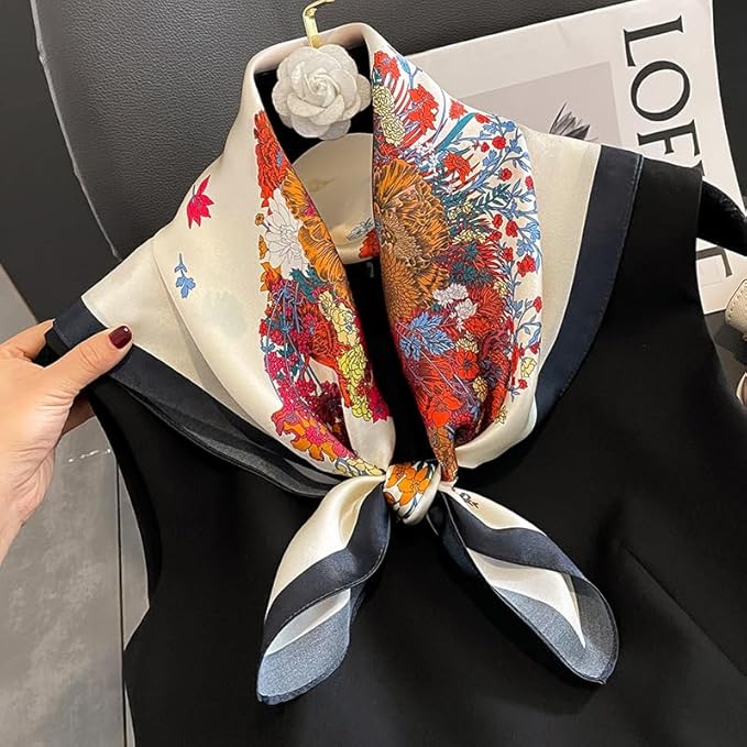 100% Pure Mulberry Silk Scarfs 26"x26" Square Scarf Women Neckerchief Headscarf hair scarf bandana Gift Packed