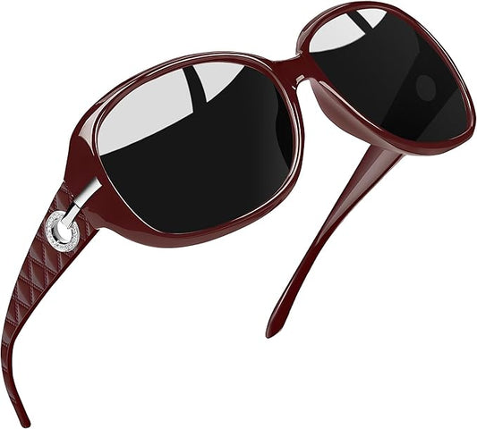 Joopin Big Womens Sunglasses Polarized Trendy Sun Glasses Large Rectangle UV Protection Rhinestone Sunnies