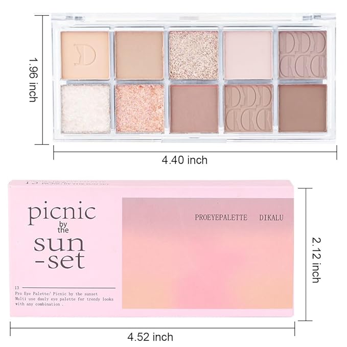 10Colors Light Brown Nude Silver Eyeshadow Palette Makeup,Natural Neutral Highly Pigmented Eye Shadow,Naturing-Looking Long Lasting Waterproof Blendable Hypoallergenic Suitable for Beginners
