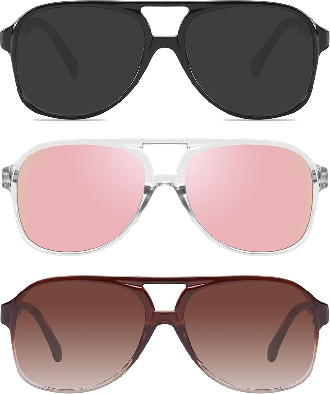 YDAOWKN Retro Aviator Sunglasses for Women Mens Large Frame Classic Vintage 70s Sun Glasses Aviators