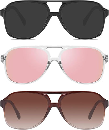 YDAOWKN Retro Aviator Sunglasses for Women Mens Large Frame Classic Vintage 70s Sun Glasses Aviators