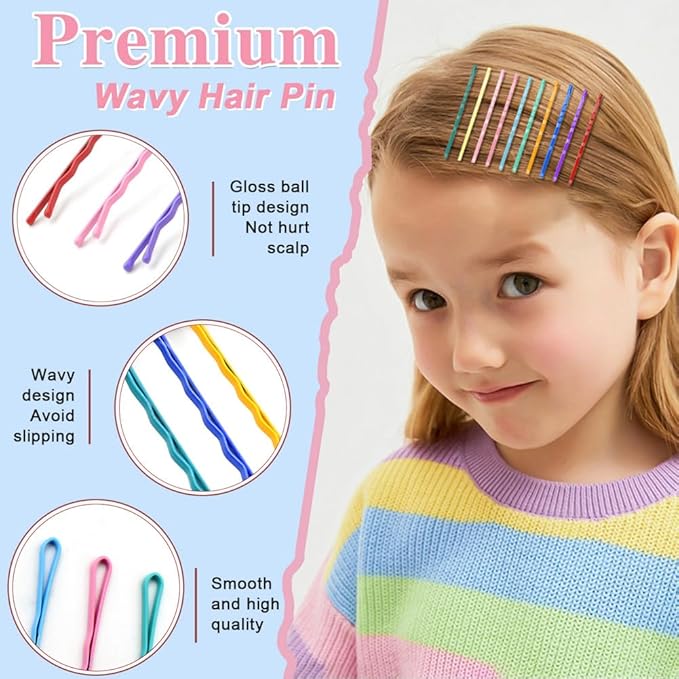 150 Pcs 2.2 Inch Mix Colorful Bobby Pin for Girls Women, Hair Pins with Cute Box, Colored Bobby Pins for Hair, Bobby Hair Pins Great for All Hair Types