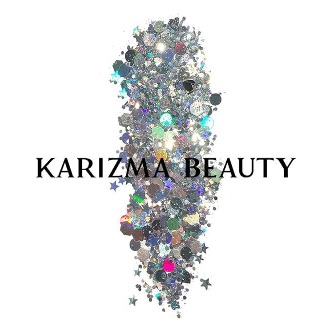 KARIZMA Holographic Silver Body Glitter - 10g Chunky Face, Hair, Eye & Body Glitter for Women - Rave & Festival Accessory