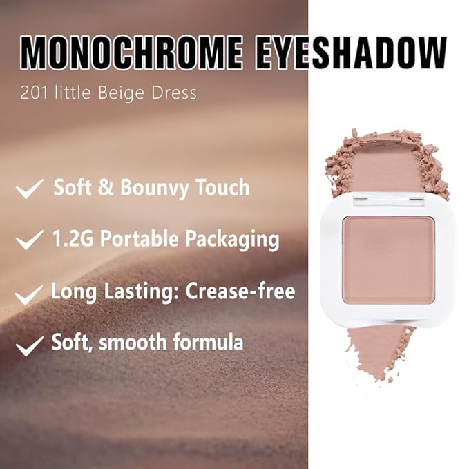 evpct Matte Nude Pink Single Eye Shadow Palette Makeup for Older Women, Dusty Pink Cream Eye shadow Palette Single for Older Women Matte, High Pigment Waterproof Monochrome Eyeshadow, sombra de ojos
