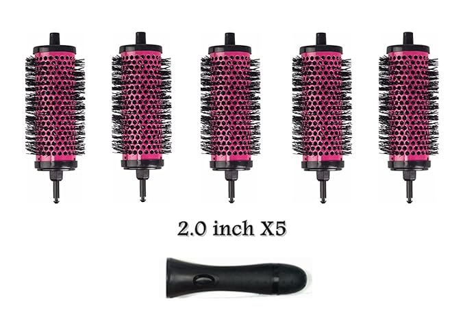 LIGICKY Blowout Brush Set with 2.0’’ Detachable Barrels Round Brushes Hair Styling Tool, 1 Handle 5 Barrels, Medium