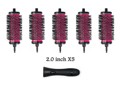 LIGICKY Blowout Brush Set with 2.0’’ Detachable Barrels Round Brushes Hair Styling Tool, 1 Handle 5 Barrels, Medium