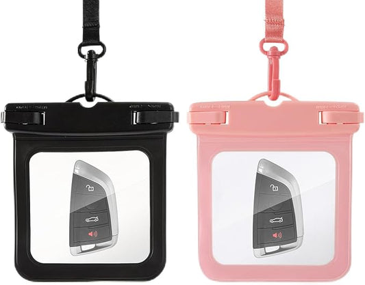 2 Pack Submersible Waterproof Wallet Dry Car Key Fob Case Bag,Swimming Surfing Water Sports Small Waterproof Pouch Holder for Door Ship Card Credit ID Card Driver Fishing License Cash Coins