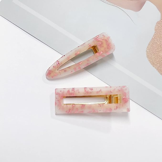 12 Pieces Acrylic Resin Marble Hair Clips Set, Decorative Pearls Hair Barrettes Sweet Decorative Bobby Pins Hairpin Headwear Hair Accessories Headwear for Women and Girls…