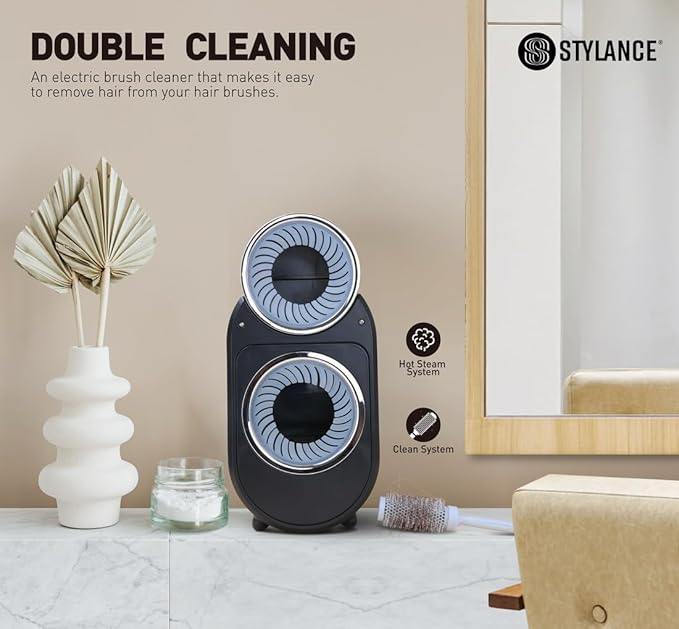 Automatic Hair Brush Cleaning Tool Comb Cleaning Brush Fast Electric Round Brush Cleaner Machine Portable Professional Cleans Brushes- Remover for Removing Hair Dust Home and Salon Use