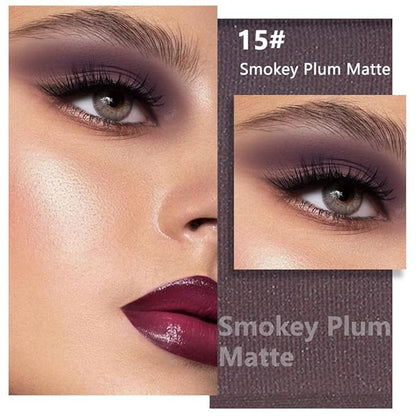 evpct Matte Eggplant Purple Eye Shadow Palette Makeup for Older Women, Deep Dark Plum Cream Eyeshadow Palette Single for Older Women Matte, Monochrome High Pigment Mini Eyeshadow Sombra Para Ojos, 15