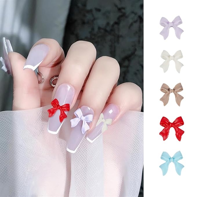 3D Butterfly Flower Nail Charms Acrylic Colorful Flowers Nail Charms with Starry AB Crystals Rhinestones Multi Sizes Pearls 2 Piece Set