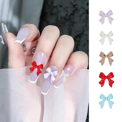3D Butterfly Flower Nail Charms Acrylic Colorful Flowers Nail Charms with Starry AB Crystals Rhinestones Multi Sizes Pearls 2 Piece Set