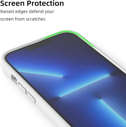 K TOMOTO Compatible iPhone 13 Pro Max Bumper Case (6.7 Inch), Liquid Silicone Bumper with Shock-Absorb, Raised Edge Protection, Drop Protection, Silky and Soft Touch Frame, White