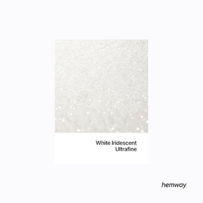 Hemway Premium Ultra Sparkle Glitter Multi Purpose Metallic Flake for Nail Art, Cosmetic Graded, Makeup, Festival, Party, Hair, Body and Eyes 100g / 3.5oz - White Iridescent