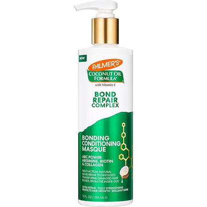 Palmer's Amino Bonding Complex Hair Mask, Intense Conditioning Masque Pack with Coconut Oil & Vitamin E, Heat Protectant, Anti Frizz, Adds Shine, Protects Hair Growth, All Hair Types, 12 fl. oz bottle
