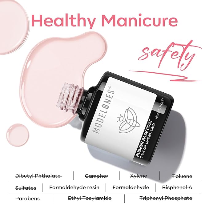 modelones Builder Gel for Nails, Jelly Pink 6 in One Nude Rubber Base Coat Strengthen Apex Building Extension Long Last Protect Soak Off Color Base Gel Manicure for Fragile Nails Art DIY Home Top Coat