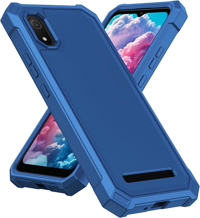 for Cloud Mobile Stratus C8 Case with Screen Protector,Full Body Protection Front PC Back Soft Silicone Bumper,Heavy Duty Protection Shockproof Phone Case for Cloud Mobile Stratus C8 Blue