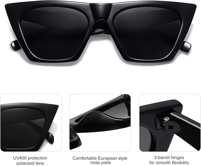 SOJOS Trendy Oversized Square Cateye Polarized Sunglasses Womens Big Frame Shades SJ2115