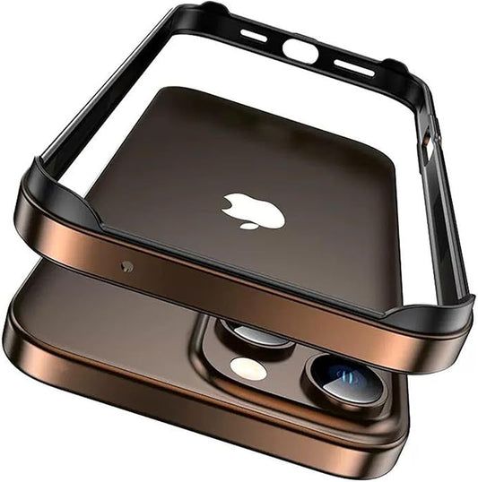 for iPhone 16 Pro Max Bumper Case Metal, Aluminum Alloy + TPU Bumper Frame Slim Fit No Back Design Excellent Heat Dissipation Compatible with MagSafe 4 Corner Raised Shockproof (Desert Gold)