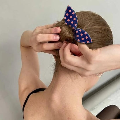 5 Pcs Deft Twist Maker French Donut Polka Dot Flexible Hair Styling Accessories - Rabbit Ear Bun Twister for Women Girls