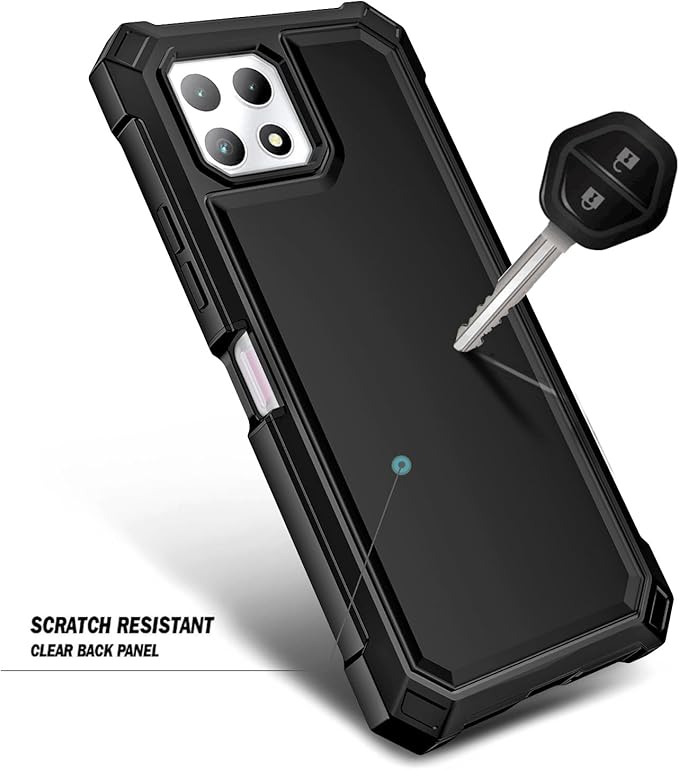 NZND Designed for T-Mobile REVVL 7 5G Case with [Built-in Screen Protector], Full-Body Shockproof Protective Rugged Bumper Cover, Impact Resist Phone Case (Black)