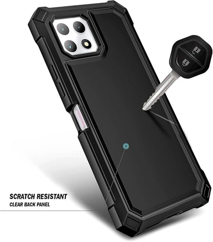 NZND Designed for T-Mobile REVVL 7 5G Case with [Built-in Screen Protector], Full-Body Shockproof Protective Rugged Bumper Cover, Impact Resist Phone Case (Black)
