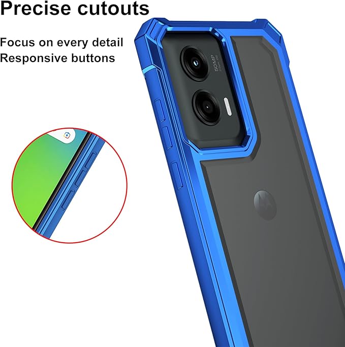Ailiber for Motorola Moto G Stylus 5G 2024 Cell Phone Case, Motorola G Stylus 2024 Case with Screen Protector, Dual Layer Shockproof Bumper, Anti Yellowing, Slim [Scratch-Resistant]-Blue
