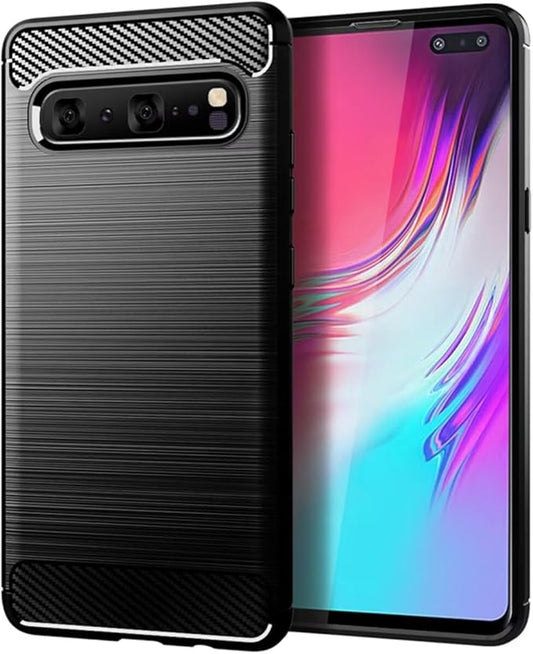 for Samsung Galaxy S10 5G Phone case, Shockproof, Scratch Resistant Carbon Fiber Jacket, Soft TPU, for Galaxy S10 5G case (Black)