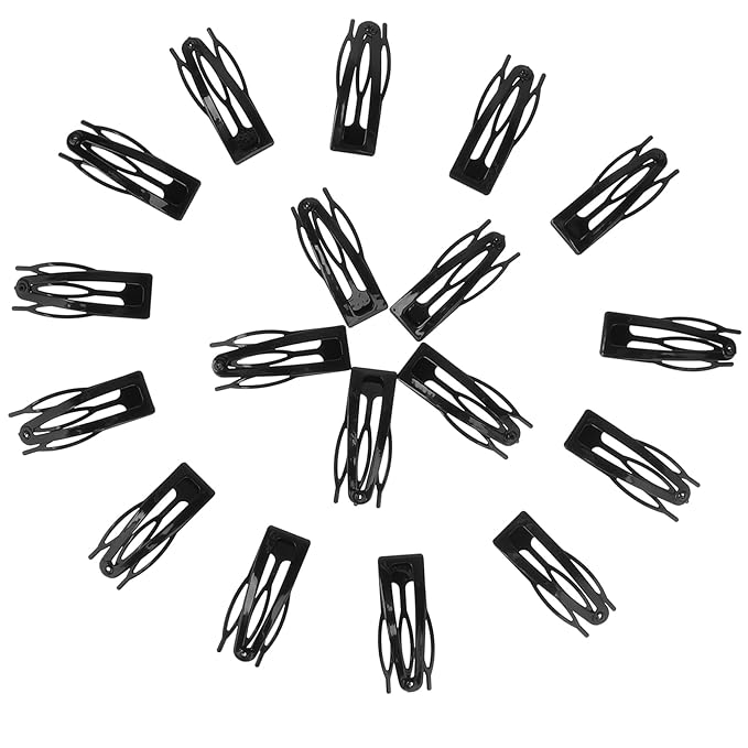24Pcs Double Grip Hair Clips Metal Snap Hair Clips for Women Small Hair Barrettes Accessories for Women Making Salon(Black)