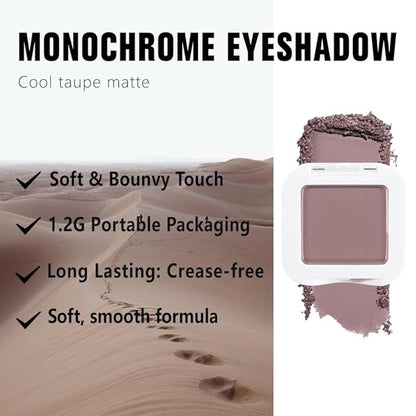 evpct Mauve Taupe Matte Single Eye Shadow Palette Makeup for Older Women, Plum Lavender Purple Natural Cream Eyeshadow Palette for Older Women, High Pigment Mini Monochrome Eyeshadow Sombra Para Ojos