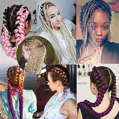 Ombre Braiding hair synthetic Crochet braids twist 24inch 5pcs/lot 100g Ombre two three tone Jumbo braid hair extensions Dreadlocks (black-green)