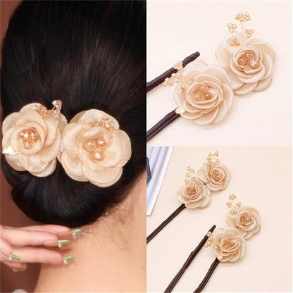 Ins Style Elegant Lazy Hair Curler, Crystal Hair Bun Maker, French Twist Hairstyle Bun Hair Accessories
